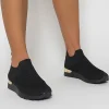All black Lauren Lightweight Knitted Slip On Trainers<IKRUSH Hot