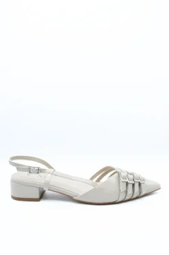 Apricot Cheryl Strappy Buckle Detail Slingback Low Heel Sandals<IKRUSH Online