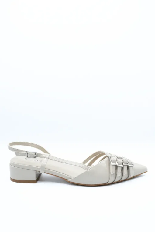 Apricot Cheryl Strappy Buckle Detail Slingback Low Heel Sandals<IKRUSH Online