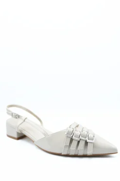 Apricot Cheryl Strappy Buckle Detail Slingback Low Heel Sandals<IKRUSH Online