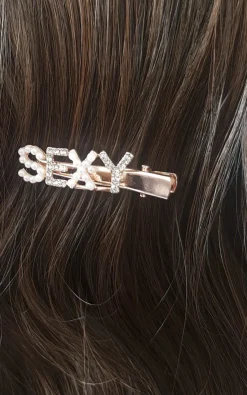 Assorted Chelsy Sexy Slogan Diamante and Pearl Hair Clip<IKRUSH Outlet