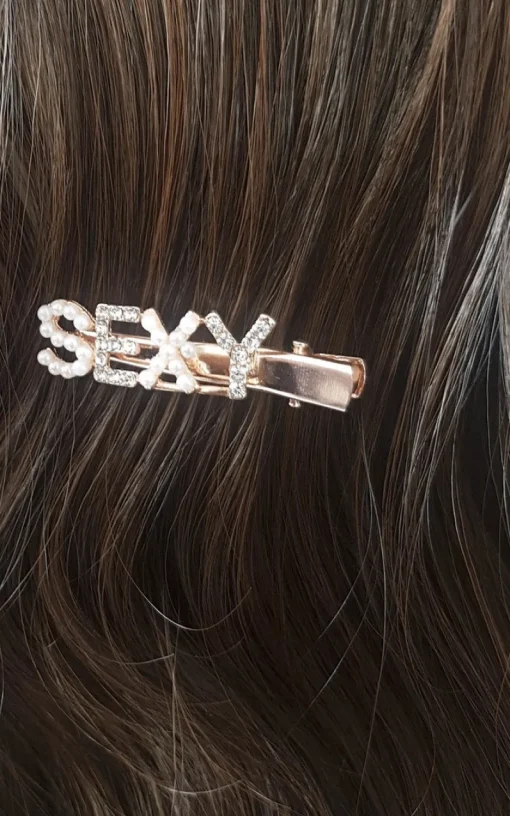 Assorted Chelsy Sexy Slogan Diamante and Pearl Hair Clip<IKRUSH Outlet