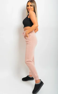 Baby pink Colette Elastic Waist Drawstring Trouser<IKRUSH Online