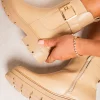 Beige Alexa Chelsea Ankle Boots with Inner Zipper and Elastic Insert<IKRUSH Discount