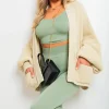 Beige Athena Knitted Balloon Sleeve Cardigan<IKRUSH Clearance