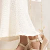 Beige Ayla Strappy Platform Sandals with Buckle Detail<IKRUSH Sale