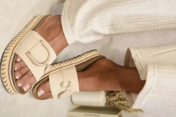 Beige Camille Decorated Platform Sandals<IKRUSH Best
