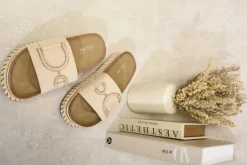 Beige Camille Decorated Platform Sandals<IKRUSH Best