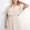 Beige Davina Casual Cross Over Playsuit<IKRUSH Best