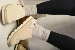 Beige Delilah Faux Fur Slingback Closed Toe Clogs<IKRUSH Fashion