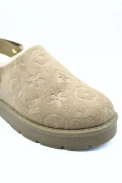 Beige Fernanda Printed Sling Back Platform Clogs<IKRUSH Discount