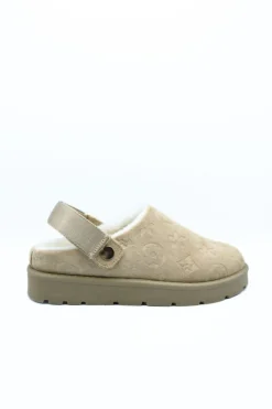 Beige Fernanda Printed Sling Back Platform Clogs<IKRUSH Discount