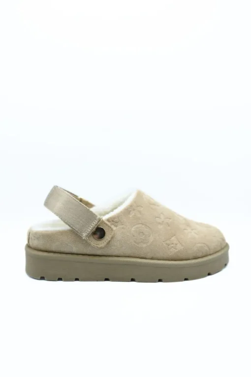Beige Fernanda Printed Sling Back Platform Clogs<IKRUSH Discount