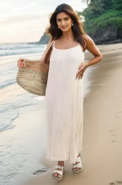 Beige Jazlyn Textured Cami Maxi Dress<IKRUSH Clearance