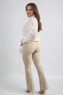 Beige Jessica High Waisted Flare Leg Trouser<IKRUSH Discount