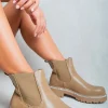 Beige Kayla Faux Suede Diamante Chelsea Ankle Boots<IKRUSH Hot