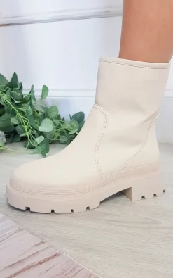 Beige Vida Chunky Ankle Boots<IKRUSH Sale