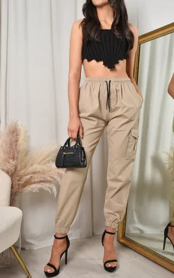Beige Xanthe Pocket Cargo Trousers<IKRUSH Best