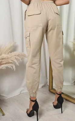 Beige Xanthe Pocket Cargo Trousers<IKRUSH Best
