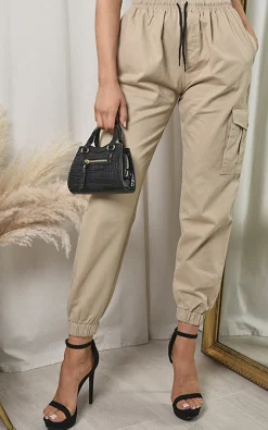 Beige Xanthe Pocket Cargo Trousers<IKRUSH Best
