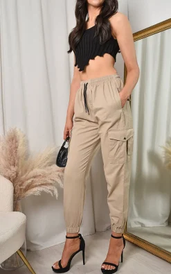 Beige Xanthe Pocket Cargo Trousers<IKRUSH Best