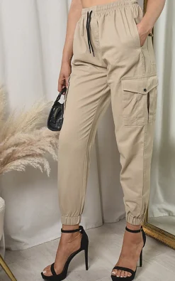 Beige Xanthe Pocket Cargo Trousers<IKRUSH Best