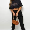 Black Ava Short Sleeve Jadore Slogan  Printed T-shirts<IKRUSH Discount
