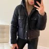 Black Bethan Short Hooded Jacket with Button Detail<IKRUSH Best