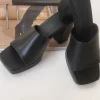 Black Callie Block High Heels<IKRUSH Hot