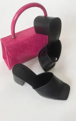 Black Callie Block High Heels<IKRUSH Hot
