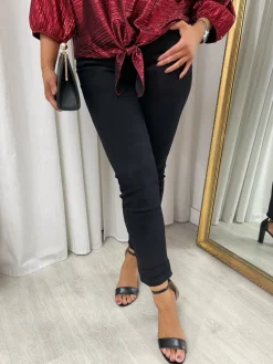 Black Carolyn High Waisted Skinny Jeans<IKRUSH Fashion