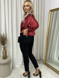 Black Carolyn High Waisted Skinny Jeans<IKRUSH Fashion
