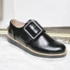Black Ella Fashion Flat Shoes<IKRUSH New