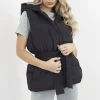 Black Emma Belted Padded Jacket<IKRUSH Best