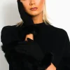 Black Iris Faux Suede Fluffy Gloves<IKRUSH Discount