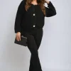 Black Jessica High Waisted Flare Leg Trouser<IKRUSH Outlet