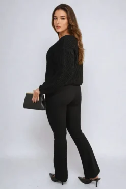 Black Jessica High Waisted Flare Leg Trouser<IKRUSH Outlet