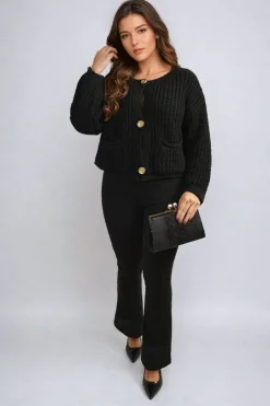 Black Jessica High Waisted Flare Leg Trouser<IKRUSH Outlet