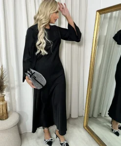 Black Leah Bell Long Sleeve Maxi Dress<IKRUSH Outlet