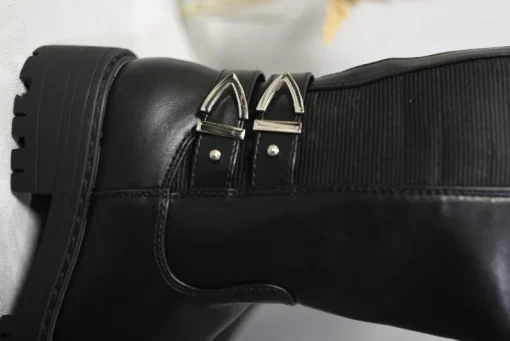 Black Lira Double Buckle Kids Boots<IKRUSH Clearance