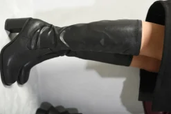Black Madison Block Heel Knee High Boots<IKRUSH Discount