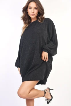 Black Maeve Oversized Glitter Longsleeve Top<IKRUSH Discount