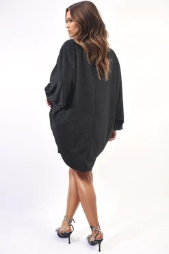 Black Maeve Oversized Glitter Longsleeve Top<IKRUSH Discount