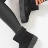 Black Martha Thick Heel Platform Boots<IKRUSH Fashion