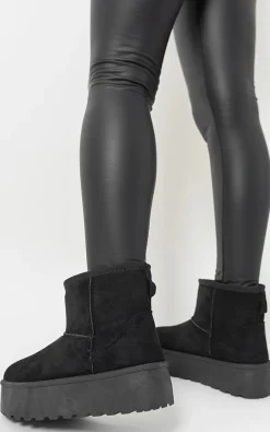 Black Martha Thick Heel Platform Boots<IKRUSH Fashion