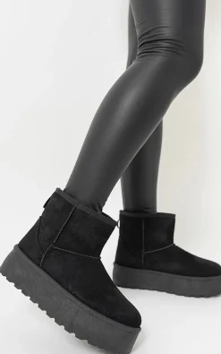 Black Martha Thick Heel Platform Boots<IKRUSH Fashion