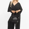 Black Maysa Wide Leg V Neck Jumpsuit with Back Tie Detail<IKRUSH Outlet