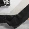 Black Myla Skirted Fold Over Buckle Pointed Toe High Boots<IKRUSH Outlet