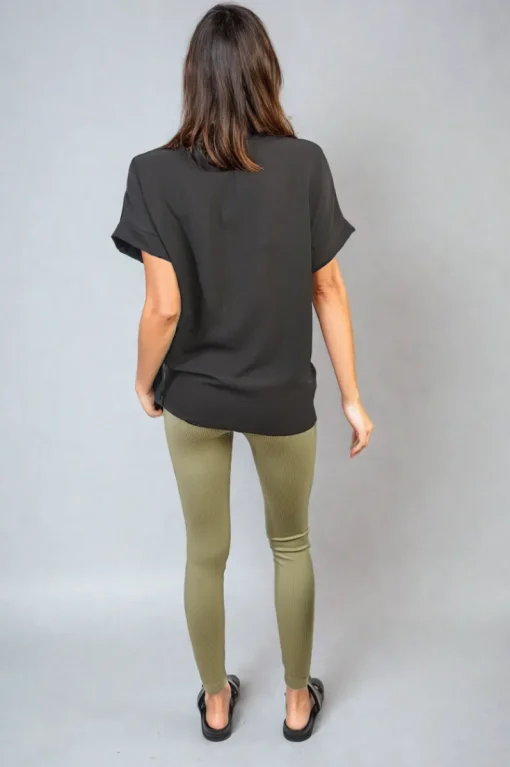 Black Nellie V-Neck Twist Front Top<IKRUSH Online