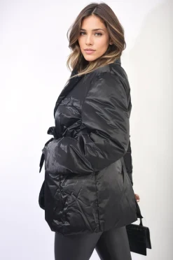 Black Penelope Oversized Belted Jacket<IKRUSH Online
